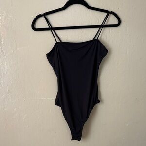 Black Spaghetti Strap Bodysuit